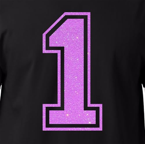 20,3 cm Glitzer-Aufbügelnummer 1 (One 1) – Große Wärmeübertragungszahl für Trikots, T-Shirts, Sportuniformen, Basketball, Fußball – Stil C (Neon Purple 1) von TeeWin