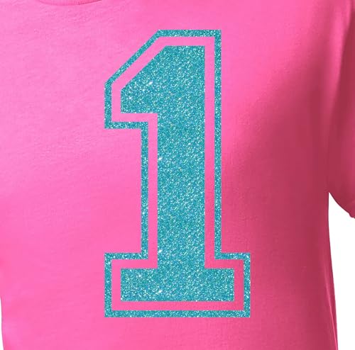 20,3 cm Glitzer-Aufbügelnummer 1 (One 1) – Große blaue Wärmeübertragungsnummer für Trikots, T-Shirts, Sportuniformen, Basketball, Fußball – Stil C (Meerjungfrau Blau 1) von TeeWin