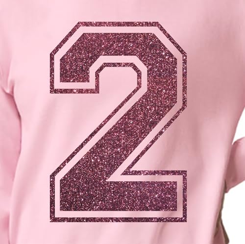 20,3 cm Glitzer-Aufbügelnummer 2 (Zwei 2) – Große rote Wärmeübertragungsnummer für Trikots, T-Shirts, Sportuniformen, Basketball, Fußball – Stil C (Burgundy 2) von TeeWin
