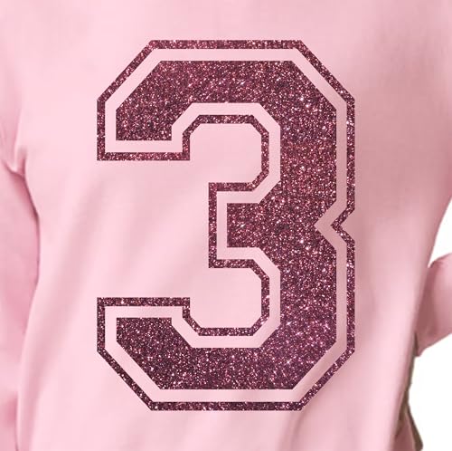 20,3 cm Glitzer-Aufbügelnummer 3 (Drei 3) – Große rote Wärmeübertragungszahl für Trikots, T-Shirts, Sportuniformen, Basketball, Fußball – Stil C (Burgundy 3) von TeeWin