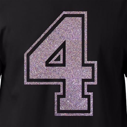 20,3 cm Glitzer-Aufbügelnummer 4 (Vier 4) – Große Wärmeübertragungszahl für Trikots, T-Shirts, Sportuniformen, Basketball, Fußball – Stil C (Konfetti 4) von TeeWin
