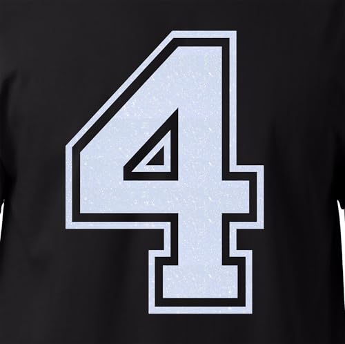 20,3 cm Glitzer-Aufbügelnummer 4 (Vier 4) – Große Wärmeübertragungszahl für Trikots, T-Shirts, Sportuniformen, Basketball, Fußball – Stil C (Regenbogenweiß 4) von TeeWin