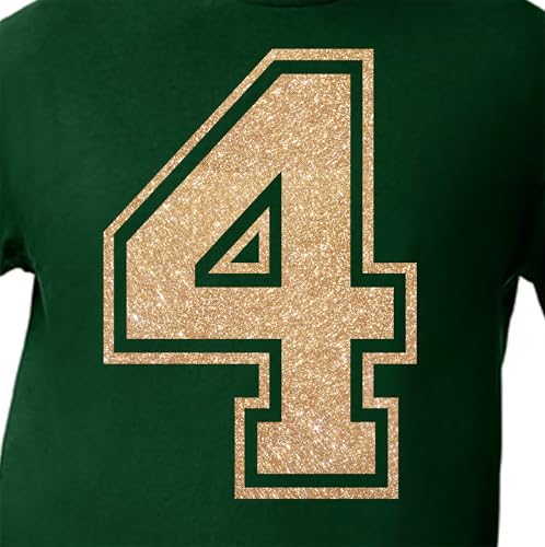 20,3 cm Glitzer-Aufbügelnummer 4 (Vier 4) – Große Wärmeübertragungszahl für Trikots, T-Shirts, Sportuniformen, Basketball, Fußball – Stil C (Tawny 4) von TeeWin