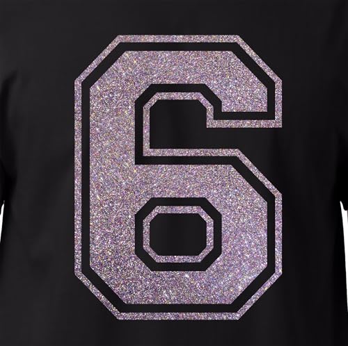20,3 cm Glitzer-Aufbügelnummer 6 (Six 6) oder Nummer 9 (neun 9) – große Wärmeübertragungszahl für Trikots, T-Shirts, Sportuniformen, Basketball, Fußball – Stil C (Konfetti 6 9) von TeeWin
