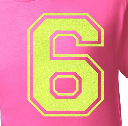 20,3 cm Glitzer-Aufbügelnummer 6 (Six 6) oder Nummer 9 (neun 9) – große Wärmeübertragungszahl für Trikots, T-Shirts, Sportuniformen, Basketball, Fußball – Stil C (Neongelb 6 9) von TeeWin
