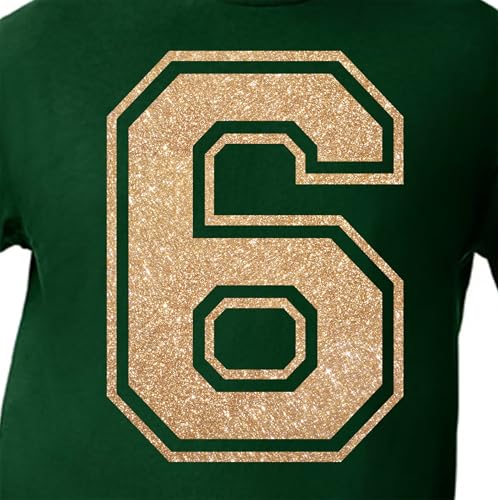 20,3 cm Glitzer-Aufbügelnummer 6 (Six 6) oder Nummer 9 (neun 9) – große Wärmeübertragungszahl für Trikots, T-Shirts, Sportuniformen, Basketball, Fußball – Stil C (Tawny 6 9) von TeeWin