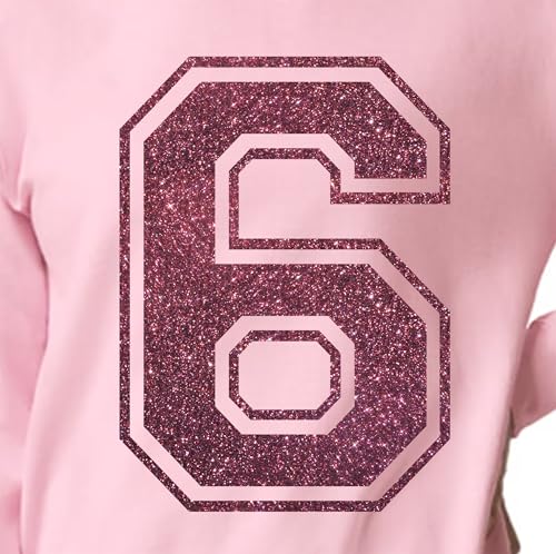 20,3 cm Glitzer-Aufbügelnummer 6 (Six 6) oder Nummer 9 (neun 9) – große rote Wärmeübertragungsnummer für Trikots, T-Shirts, Sportuniformen, Basketball, Fußball – Stil C (Burgundy 6 9) von TeeWin