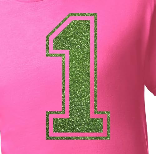 20,3 cm Glitzer zum Aufbügeln Nummer 1 (One 1) – Große grün-weiße Wärmeübertragungsnummer für Trikots, T-Shirts, Sportuniformen, Basketball, Fußball – Stil C (Dunkelgrün 1) von TeeWin