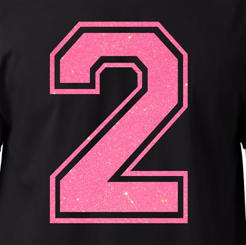 20,3 cm Glitzer zum Aufbügeln Nummer 2 (Zwei 2) - Große Wärmeübertragungszahl für Trikots, T-Shirts, Sportuniformen, Basketball, Fußball - Stil C (Neon Pink 2) von TeeWin