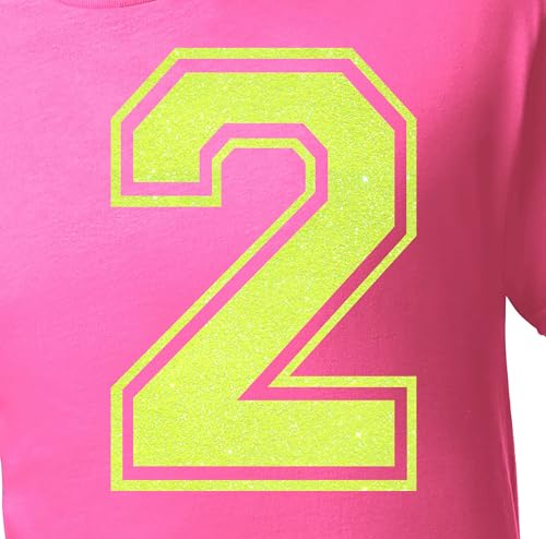 20,3 cm Glitzer zum Aufbügeln Nummer 2 (Zwei 2) – Große Wärmeübertragungszahl für Trikots, T-Shirts, Sportuniformen, Basketball, Fußball – Stil C (Neongelb 2) von TeeWin