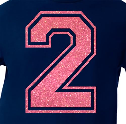 20,3 cm Glitzer zum Aufbügeln Nummer 2 (Zwei 2) - Große Wärmeübertragungszahl für Trikots, T-Shirts, Sportuniformen, Basketball, Fußball - Stil C (Regenbogen Koralle 2) von TeeWin