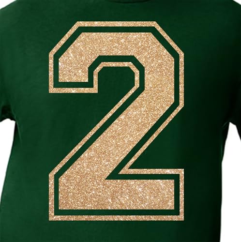 20,3 cm Glitzer zum Aufbügeln Nummer 2 (Zwei 2) – Große Wärmeübertragungszahl für Trikots, T-Shirts, Sportuniformen, Basketball, Fußball – Stil C (Tawny 2) von TeeWin