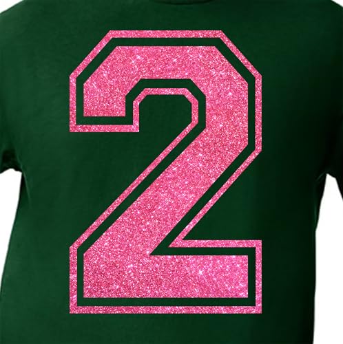 20,3 cm Glitzer zum Aufbügeln Nummer 2 (Zwei 2) – Große rosa Wärmeübertragungsnummer für Trikots, T-Shirts, Sportuniformen, Basketball, Fußball – Stil C (Blush 2) von TeeWin