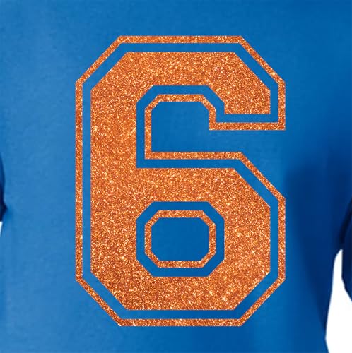 20,3 cm Glitzer zum Aufbügeln Nummer 6 (Six 6) oder Nummer 9 (neun 9) – große metallische Kupfer-Wärmetransfernummer für Trikots, T-Shirts, Sportuniformen, Basketball, Fußball, Stil C (Kupfer 6 9) von TeeWin