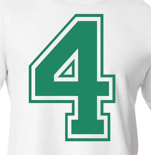 20,3 cm Grüntöne Trikot Zahlen für Sport T-Shirts, Trikots, Fußball, Baseball, Basketball, Bügel-Wärmeübertragung für Team-T-Shirts (Stil C) (CADETTE Green_4) von TeeWin