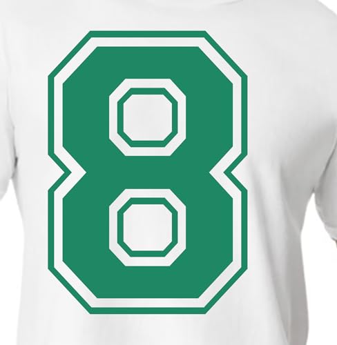 20,3 cm Grüntöne Trikot Zahlen für Sport T-Shirts, Trikots, Fußball, Baseball, Basketball, Bügel-Wärmeübertragung für Team-T-Shirts (Stil C) (CADETTE Green_8) von TeeWin