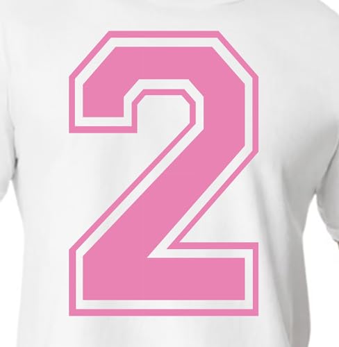 20,3 cm Rot & Rosa Farbtöne Trikot Zahlen für Sport T-Shirts, Trikots, Fußball, Baseball, Basketball, Bügel-Wärmetransfer für Team-T-Shirts (Stil C) (Bubble Gum_2) von TeeWin