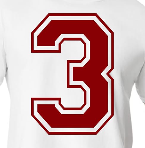 20,3 cm Rot & Rosa Farbtöne Trikot Zahlen für Sport T-Shirts, Trikots, Fußball, Baseball, Basketball, Bügel-Wärmetransfer für Team-T-Shirts (Stil C) (Cardinal_3) von TeeWin