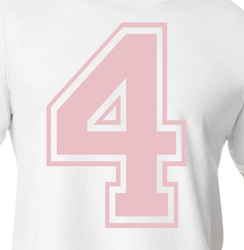 20,3 cm Rot & Rosa Farbtöne Trikot Zahlen für Sport T-Shirts, Trikots, Fußball, Baseball, Basketball, Bügel-Wärmetransfer für Team-T-Shirts (Stil C) (Hellrosa_4) von TeeWin