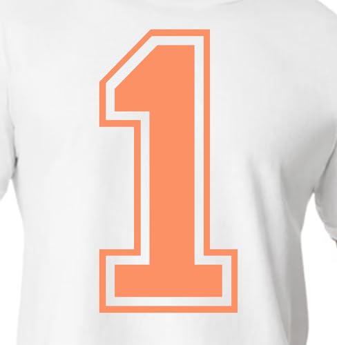 20,3 cm Rot & Rosa Farbtöne Trikot Zahlen für Sport T-Shirts, Trikots, Fußball, Baseball, Basketball, Bügel-Wärmetransfer für Team-T-Shirts (Stil C) (Melon_1) von TeeWin