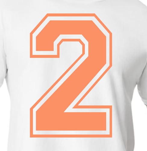 20,3 cm Rot & Rosa Farbtöne Trikot Zahlen für Sport T-Shirts, Trikots, Fußball, Baseball, Basketball, Bügel-Wärmetransfer für Team-T-Shirts (Stil C) (Melon_2) von TeeWin
