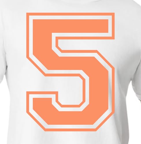 20,3 cm Rot & Rosa Farbtöne Trikot Zahlen für Sport T-Shirts, Trikots, Fußball, Baseball, Basketball, Bügel-Wärmetransfer für Team-T-Shirts (Stil C) (Melon_5) von TeeWin