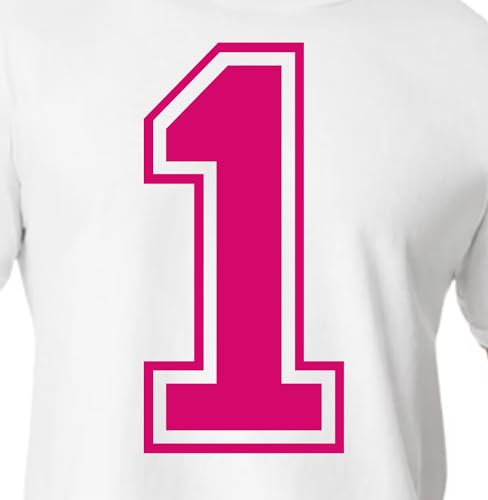 20,3 cm Rot & Rosa Farbtöne Trikot Zahlen für Sport T-Shirts, Trikots, Fußball, Baseball, Basketball, Bügel-Wärmetransfer für Team-T-Shirts (Stil C) (Rosa_1) von TeeWin