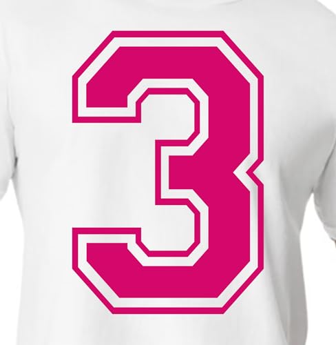20,3 cm Rot & Rosa Farbtöne Trikot Zahlen für Sport T-Shirts, Trikots, Fußball, Baseball, Basketball, Bügel-Wärmetransfer für Team-T-Shirts (Stil C) (Rosa_3) von TeeWin