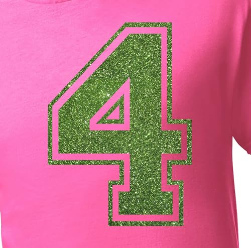 20,3 cm große Glitzer-Aufbügelnummer 4 (Vier 4) – große grün-weiße Wärmeübertragungsnummer für Trikots, T-Shirts, Sportuniformen, Basketball, Fußball – Stil C (Dunkelgrün 4) von TeeWin