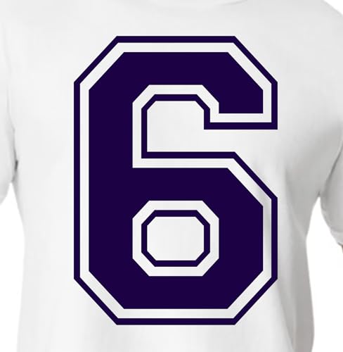 20,3 cm lila & braune Farbtöne Trikot Zahlen für Sport T-Shirts, Trikots, Fußball, Baseball, Basketball, Bügel-Wärmeübertragung für Team-T-Shirts (Stil C) (Violett_6 oder 9) von TeeWin