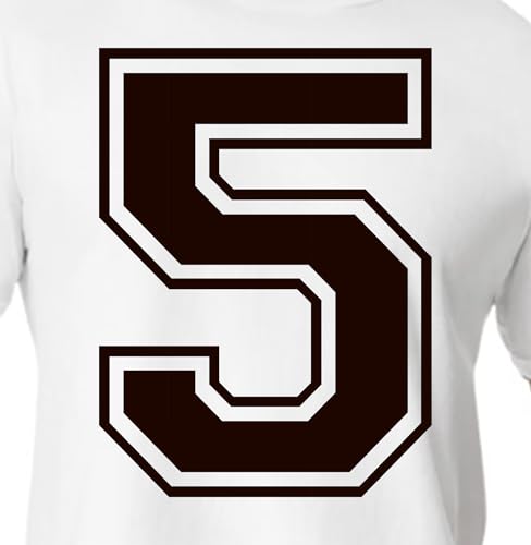 20,3 cm lila & braune Farbtöne Trikotzahlen für Sport-T-Shirts, Trikots, Fußball, Baseball, Basketball, zum Aufbügeln, Wärmeübertragung für Team-T-Shirts (Stil C) (Braun_5) von TeeWin