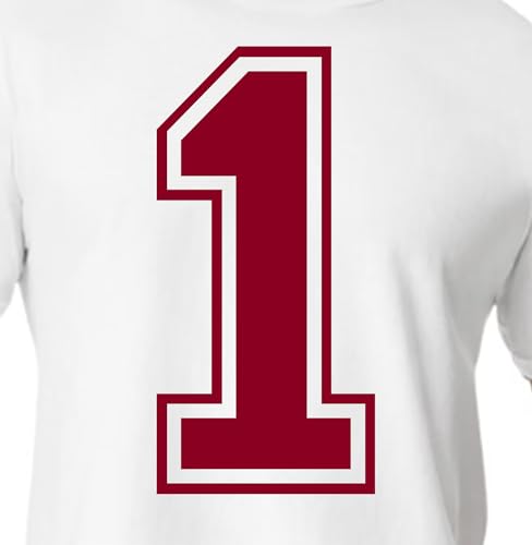 20,3 cm lila & braune Farbtöne Trikotzahlen für Sport-T-Shirts, Trikots, Fußball, Baseball, Basketball, zum Aufbügeln, Wärmeübertragung für Team-T-Shirts (Stil C) (Burgundy_1) von TeeWin