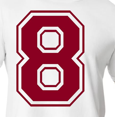 20,3 cm lila & braune Farbtöne Trikotzahlen für Sport-T-Shirts, Trikots, Fußball, Baseball, Basketball, zum Aufbügeln, Wärmeübertragung für Team-T-Shirts (Stil C) (Burgundy_8) von TeeWin