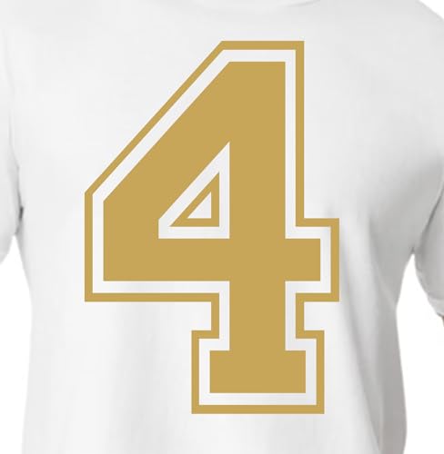 20,3 cm lila & braune Farbtöne Trikotzahlen für Sport-T-Shirts, Trikots, Fußball, Baseball, Basketball, zum Aufbügeln, Wärmeübertragung für Team-T-Shirts (Stil C) (Gold_4) von TeeWin