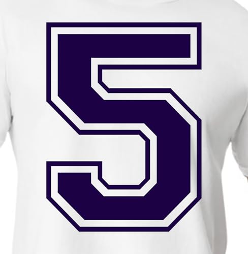 20,3 cm lila & braune Farbtöne Trikotzahlen für Sport-T-Shirts, Trikots, Fußball, Baseball, Basketball, zum Aufbügeln, Wärmeübertragung für Team-T-Shirts (Stil C) (Violett_5) von TeeWin