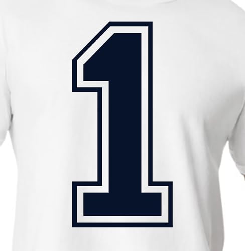 20.3 cm Blue Shades Jersey Numbers for Sports T-Shirts, Trikots, Fußball, Baseball, Basketball, Iron on Heat Transfer for Team T-Shirts (Style C) (Navy Blue_1) von TeeWin