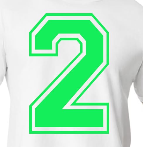 20.3 cm Green Shades Jersey Numbers for Sports T-Shirts, Trikots, Fußball, Baseball, Basketball, Iron on Heat Transfer for Team T-Shirts (Style C) (Fluorescent Green_2) von TeeWin