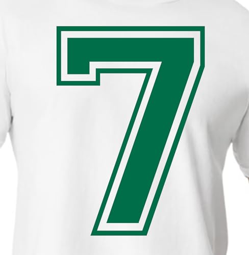20.3 cm Green Shades Jersey Numbers for Sports T-Shirts, Trikots, Fußball, Baseball, Basketball, Iron on Heat Transfer for Team T-Shirts (Style C) (Green_7) von TeeWin