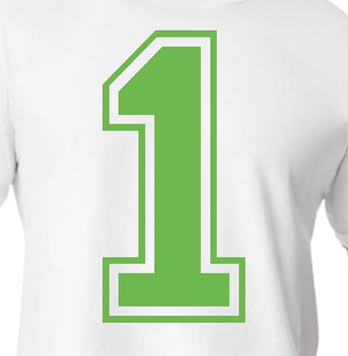 20.3 cm Green Shades Jersey Numbers for Sports T-Shirts, Trikots, Fußball, Baseball, Basketball, Iron on Heat Transfer for Team T-Shirts (Style C) (Green Apple_1) von TeeWin