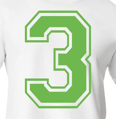 20.3 cm Green Shades Jersey Numbers for Sports T-Shirts, Trikots, Fußball, Baseball, Basketball, Iron on Heat Transfer for Team T-Shirts (Style C) (Green Apple_3) von TeeWin