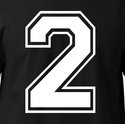 20.3 cm White & Black Shades Jersey Numbers for Sports T-Shirts, Trikots, Football, Baseball, Basketball, Iron on Heat Transfer for Team T-Shirts (Style C) (White_2) von TeeWin