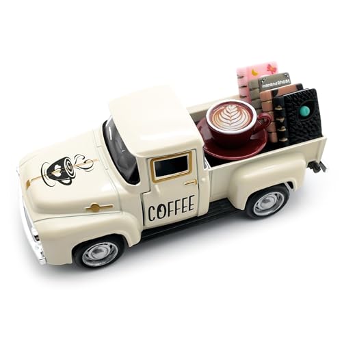 Kaffee Deko, Vintage Truck Modell mit Mini Bücher und Kaffees Schild für Kaffee Ecke, Küche Coffee Deko für Tisch , Oldtimer Fensterbank Deko für Café Esszimmer Wohnzimmer Centerpieces Geschenke Kaffee Deko, Vintage Truck Modell mit Mini Bücher und Kaffees Schild für Kaffee Ecke, Küche Coffee Deko für Tisch , Oldtimer Fensterbank Deko für Café Esszimmer Wohnzimmer Centerpieces Geschenke von Teeloray