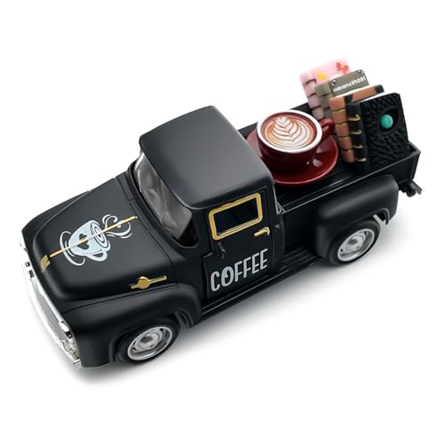Teeloray Kaffee Deko, Vintage Truck Modell mit Mini Bücher und Kaffee Schild für Tisch, Küche Coffee Deko, Oldtimer Fensterbank Deko für Café Bar Esszimmer Wohnzimmer Centerpieces Geschenke Schwarz Teeloray Kaffee Deko, Vintage Truck Modell mit Mini Bücher und Kaffee Schild für Tisch, Küche Coffee Deko, Oldtimer Fensterbank Deko für Café Bar Esszimmer Wohnzimmer Centerpieces Geschenke Schwarz von Teeloray