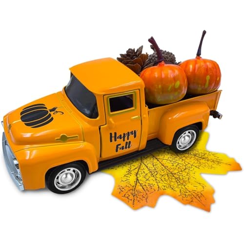 Teeloray Kürbis Truck Dekor, Vintage Herbst Farm LKW für Haus, Kürbis Küche Deko für Tisch, Metall LKW mit Künstlichen Kürbissen Ahornblatt für Centerpieces Wohnzimmer Servierbrett Herbstdekoration Teeloray Kürbis Truck Dekor, Vintage Herbst Farm LKW für Haus, Kürbis Küche Deko für Tisch, Metall LKW mit Künstlichen Kürbissen Ahornblatt für Centerpieces Wohnzimmer Servierbrett Herbstdekoration von Teeloray