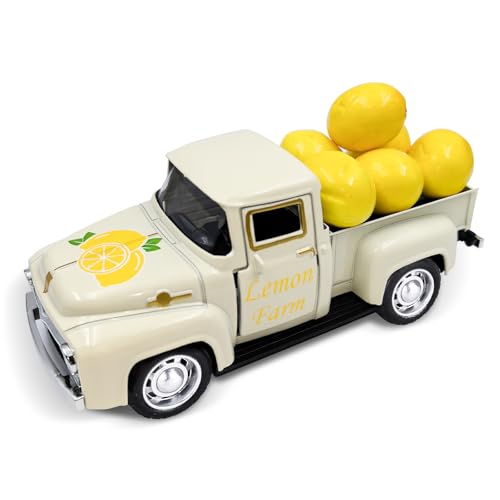 Zitrone Truck Dekor, Zitronen Deko für Sommer Party, Bauernhaus Metall LKW mit 6 Kleinen Künstlichen Zitrone für Zuhause, Zitronen Schale Deko für Tisch Centerpieces Küche Schaufenster Terrasse Zitrone Truck Dekor, Zitronen Deko für Sommer Party, Bauernhaus Metall LKW mit 6 Kleinen Künstlichen Zitrone für Zuhause, Zitronen Schale Deko für Tisch Centerpieces Küche Schaufenster Terrasse von Teeloray