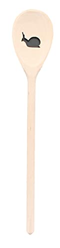 Teemando®, Kochlöffel aus Holz mit Motiv Schnecke, extra stabil, Naturprodukt: handgefertigt, unbehandelt, Rührlöffel aus Buche, oval 30 cm, das besondere Geschenk von Teemando