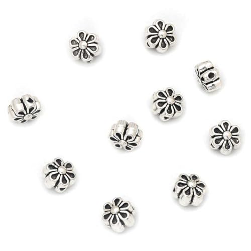 160 Stück Antik Silber Blumen Perlen Legierung Blume Spacer Perlen Vintage Lose Perlen für DIY Armband Halskette Schmuck Basteln Zubehör 160 Stück Antik Silber Blumen Perlen Legierung Blume Spacer Perlen Vintage Lose Perlen für DIY Armband Halskette Schmuck Basteln Zubehör von Teensery
