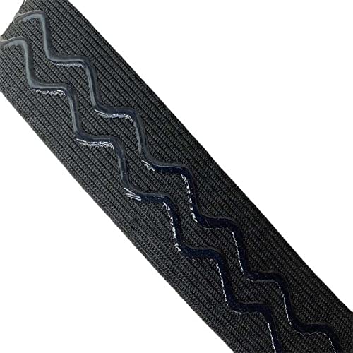 4,5 m schwarzes rutschfestes elastisches Band mit gewellter Silikonrückseite, elastisches Greiferband zum Nähen, Elasitc Band für Kleidung, Perücke, Nähen, Haar-Accessoire, 2,5 cm breit von Teensery