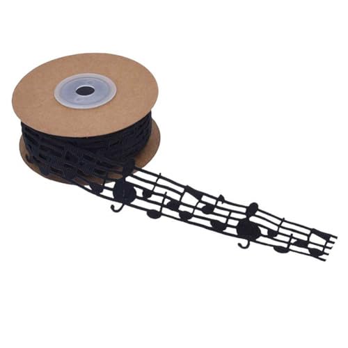 9,1 m Musiknotenband, 30 mm, hohl, Musiknoten, Bastelband, musikalische dekorative Zierbänder für Geschenkverpackungen, Hochzeitseinladungen, Bastelbedarf (schwarz) von Teensery