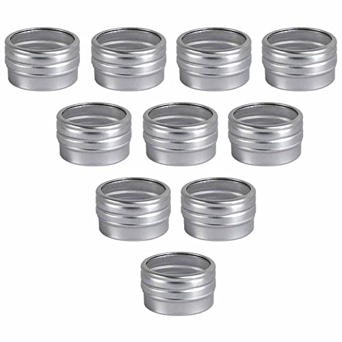 Aluminium-Blechgläser mit transparentem Schraubdeckel, runde Blechbehälter, leere Strasssteine, Perlen, Aufbewahrungsboxen für Pailletten, Glitzer, Charms, Edelsteine, Bastelarbeiten, 10 Stück Aluminium-Blechgläser mit transparentem Schraubdeckel, runde Blechbehälter, leere Strasssteine, Perlen, Aufbewahrungsboxen für Pailletten, Glitzer, Charms, Edelsteine, Bastelarbeiten, 10 Stück von Teensery